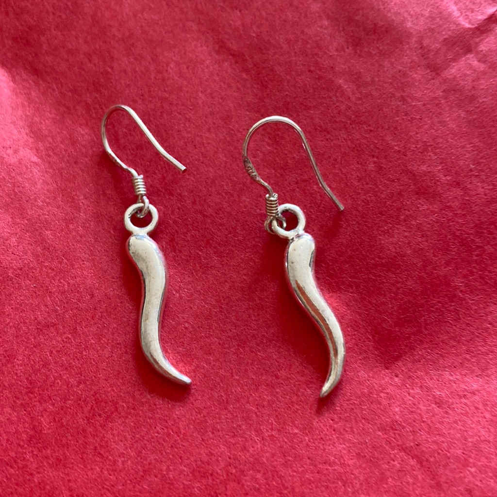 925 Sterling Silver Chili Pepper Hot Dangle Earrings